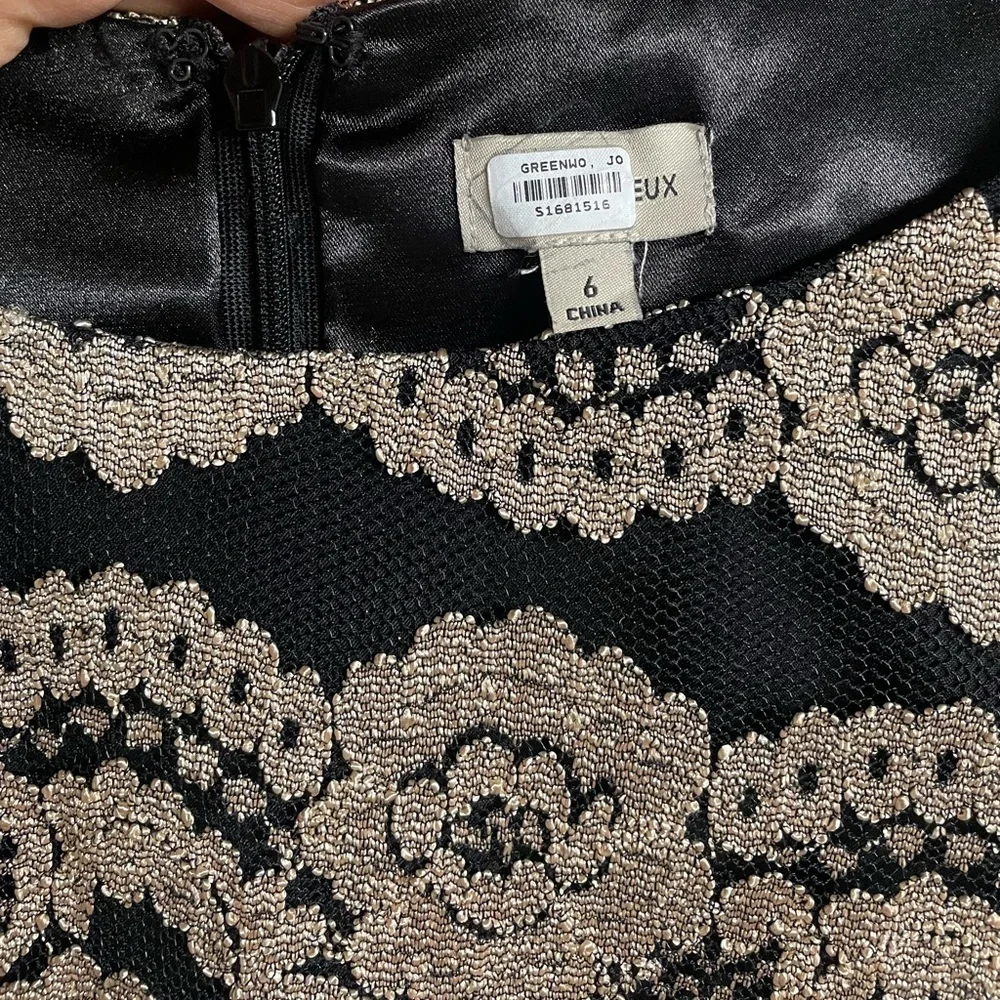 Cremieux Gold & Black Dress – Size 6 - Picture 2 of 7